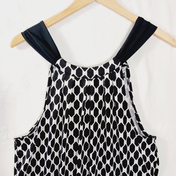 Mudd Pie, M (8 - 10) Halter, Tie Back Dress, Black & White Geometric Print - Picture 6 of 13